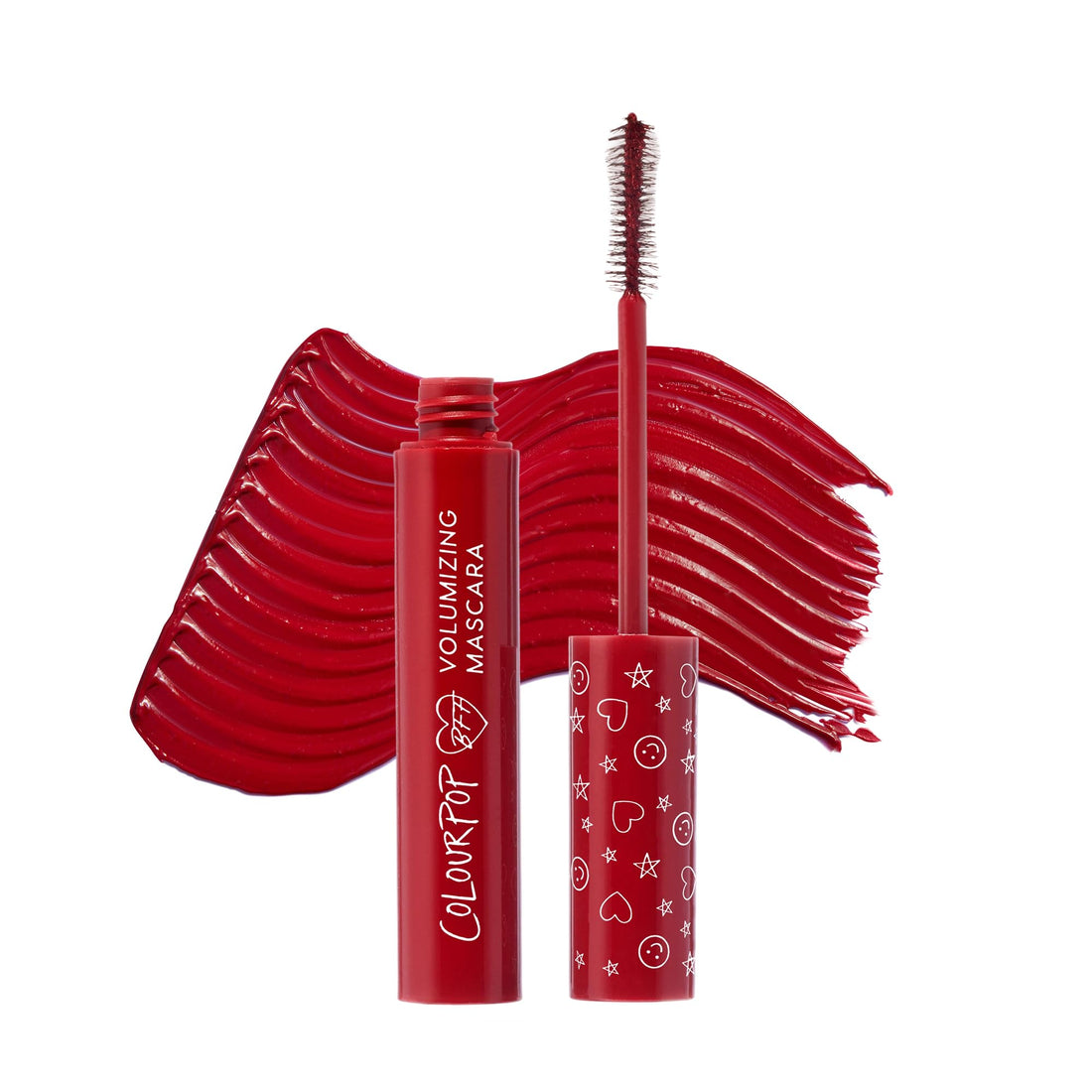 ColourPop BFF Mascara - Volumizing, Lifting & Lengthening Mascara - Buildable Black Mascara with a Twisted, Nylon Fiber Brush - Cruelty Free Eye Makeup - Left On Red (.24 fl oz)