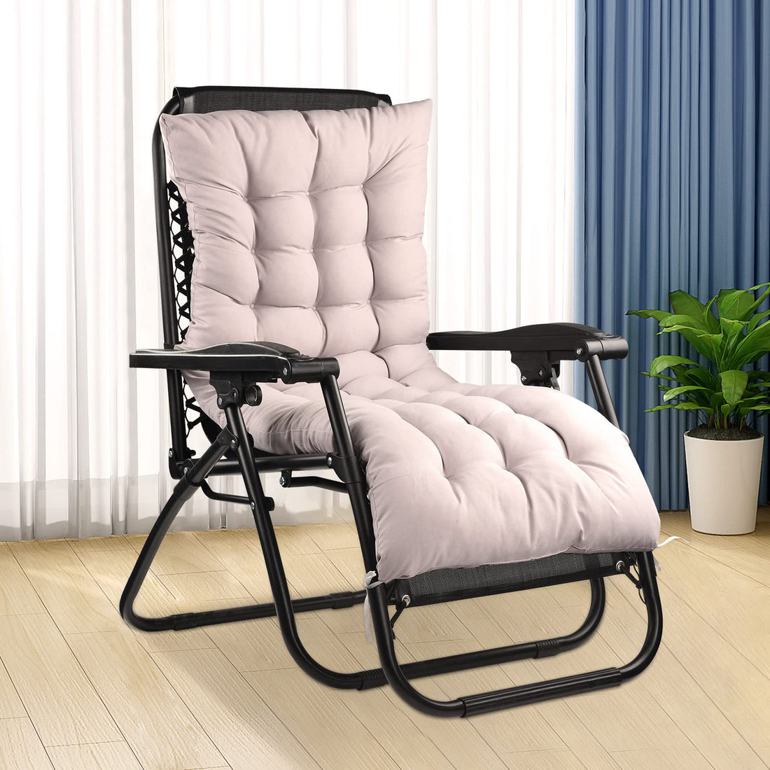 Moro Moro 3 Sun Lounger Cushion Only 170 * 53Cm Thick Replacement Sunbed Cushion With Top Cover Recliner Chair Pad Garden Sunlounger Cushions For Patio Indoor Outdoor(Style H, No Chair)
