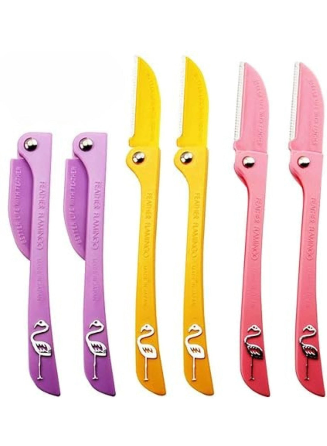 Eyebrow Razor, Facial Hair Trimmer, Face Razor & Eyebrow Shaper - 6 Pcs, Silver, Adult, Foldable, Protective Net Design