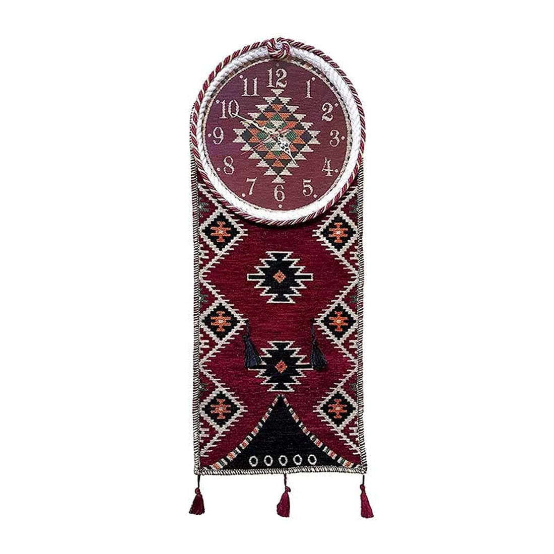 Egypt Antiques Bedouin Style Wall Clock 100% Handmade Red 10" x 15cm