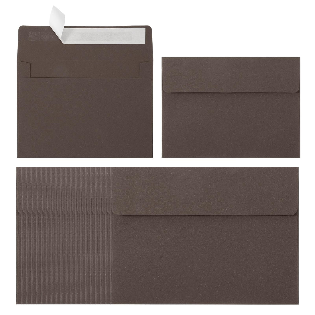 PATIKIL 60Pack A2 Envelopes, Self Seal Coffee Invitation Envelopes for Postcard Wedding Greeting Cards Photos Announcement Mailing, 14.6 x 11.1cm Size