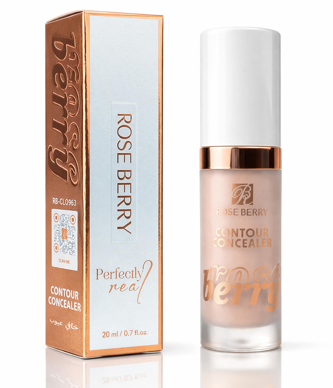 Rose Bery - Contour Concealer, High Definition Full Coverage Makeup, Professional For All Skin Type, 20 ML, Model - RB-CL0963 (03)