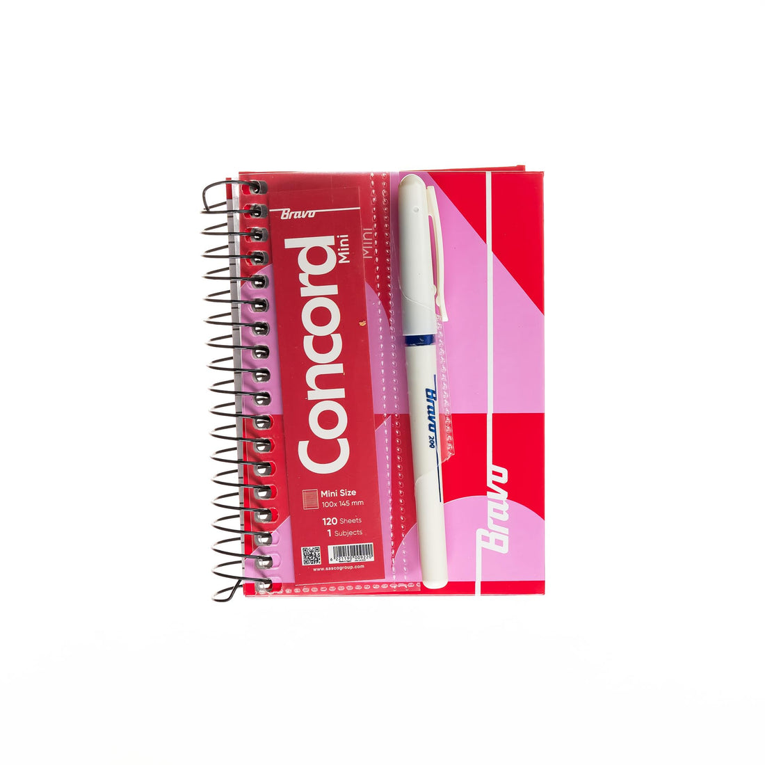 Bravo Mini Note Concord - 14.5 * 10 cm. - 120 Sheets - 1 Subjects - Pink