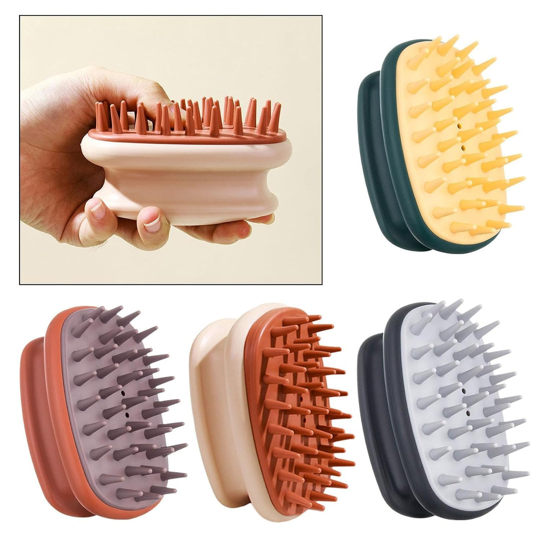 Shampoo Brush Hair Brushes Portable Hair Brush Shampoo Massage Brush Anti Dandruff Shampoo Green Shampoo Head Massage Bath Scrubber Multifunction Abs Cleaning Supplies- MULTI COLOR