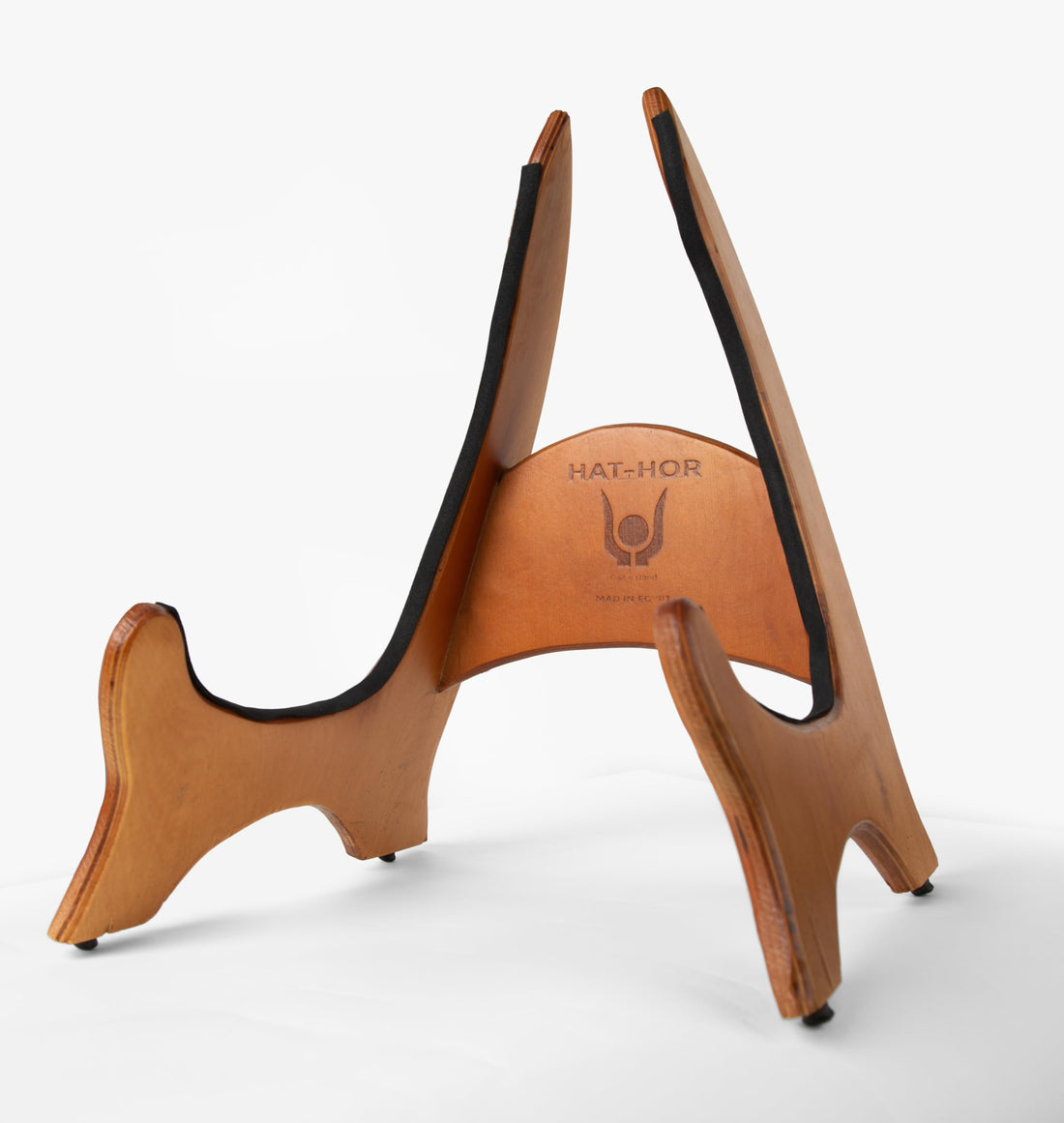 HAT-HOR Wooden Guitar Stand (HAT-HOR) - Compatible with Acoustic, Classical and Electric Guitars - Portable Frame Design