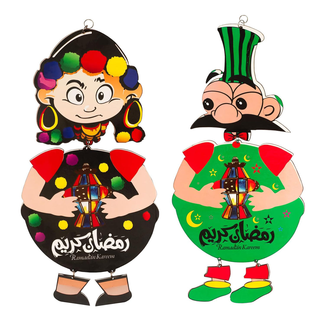 Funoni Ramadan Decorations (2 Pieces) Wooden Wall Pendant Medium Size 30 Cents Ramadan Decorations Cool and Beautiful Trend New Home Decor FD9 (Model 8)