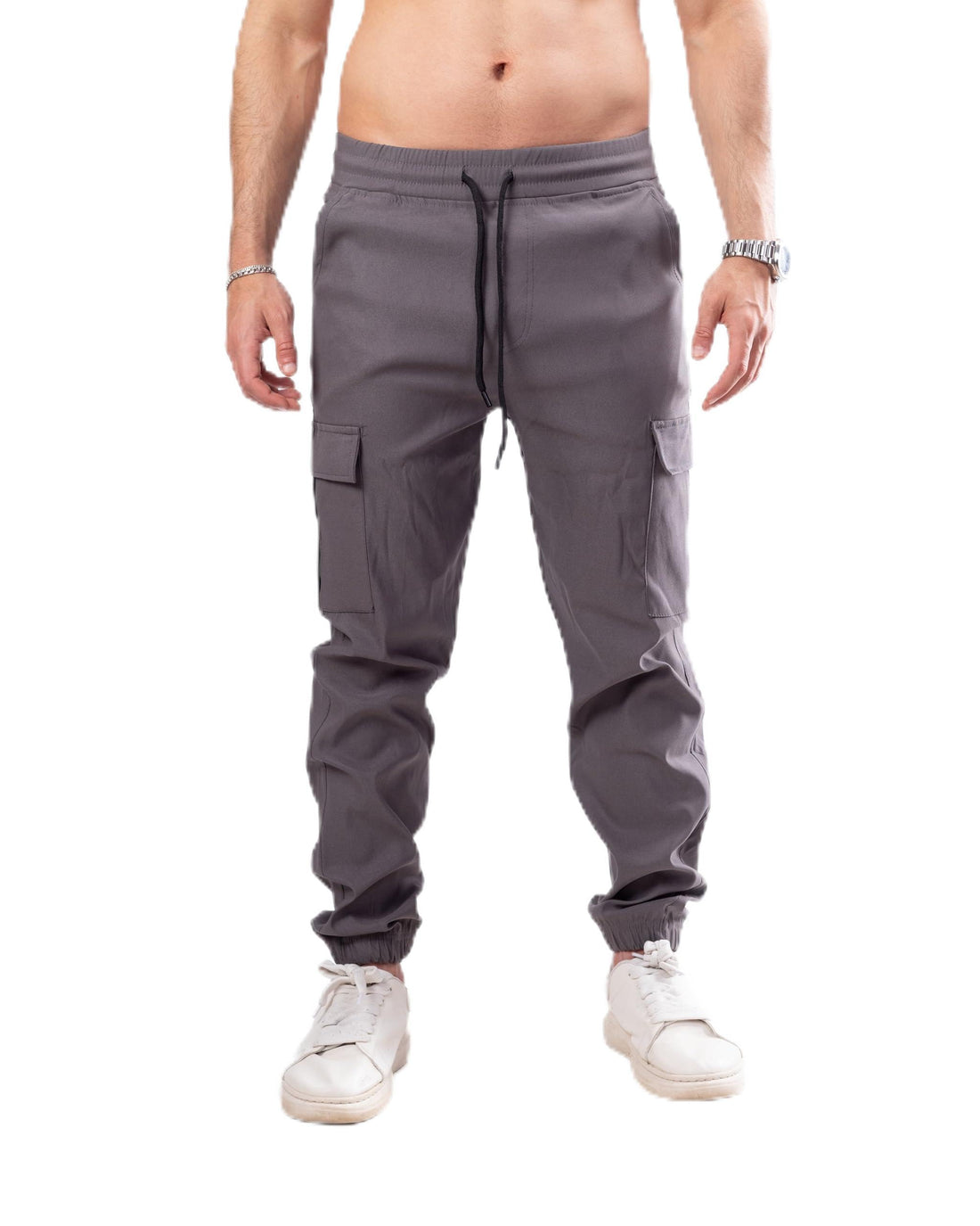 Premium Bengaline Cargo Sweatpants for Men – Minimalist Relaxed Fit Joggers – Multi-Pocket Casual Trousers