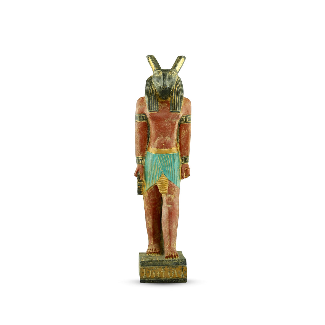 Egyptian statue of God Set (Seth) and Suetekh was the God of chaos,violence,deserts and storms he is the murderer of his brother Osiris Large unique black heavy stone hand art made in Egypt