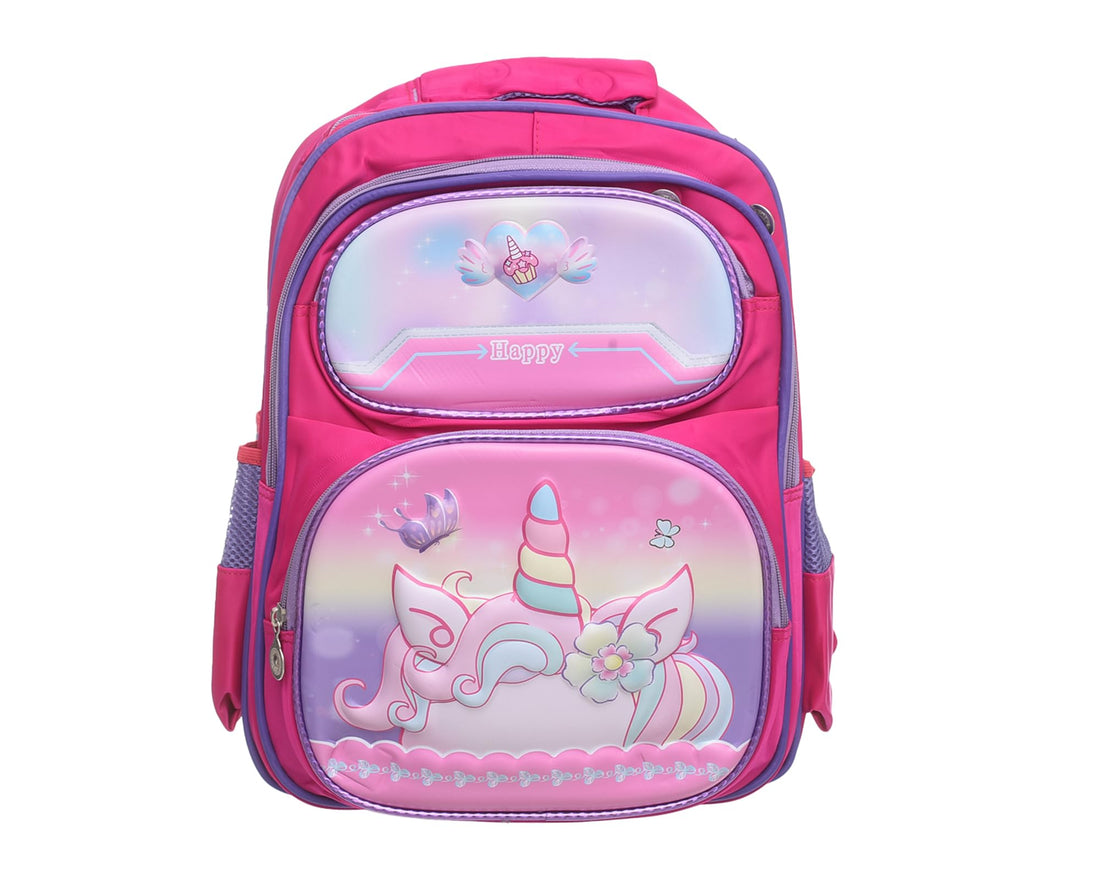 MG-3 16INCH 16244 Durable School Backpack with 4 Zippers, Spacious & Lightweight Bag for Kids, Teens & Students, Comfortable Shoulder Straps 3D
