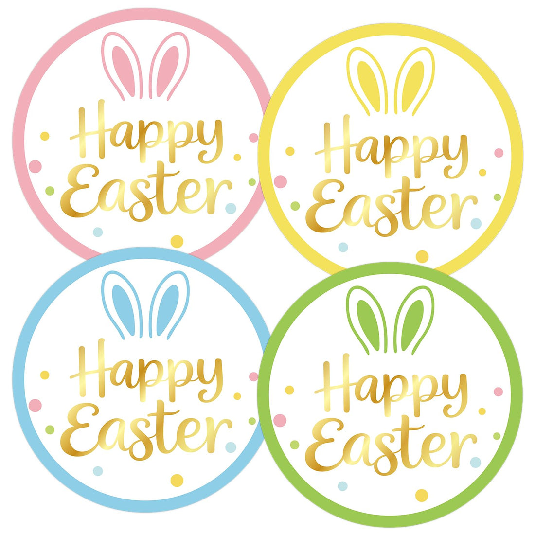 Anwyll Easter Gift Stickers - Happy Easter Sticker 60Pcs 2Inch Easters Bunny Rabbit Sticker Self Adhesive Easters Envelope Seals Labels Stickers for Basket Card Goodie Treat Bag Party Decoration