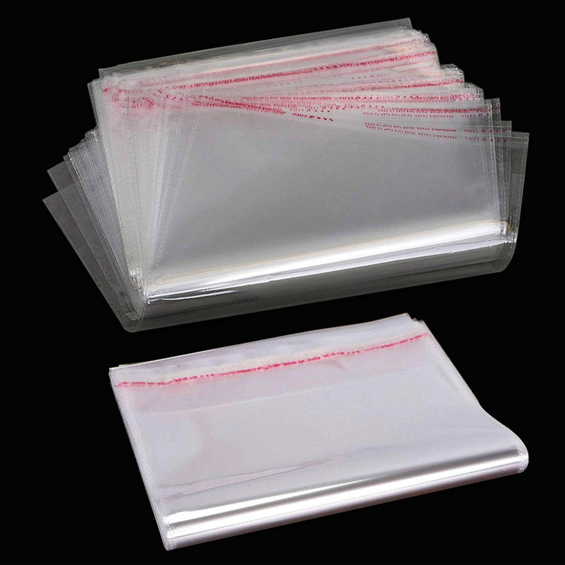 120 Pack 15.5x21.3cm and 21.5x31cm Combination Clear Cellophane Bag Self-Adhesive Sealing Treat Bag OPP Plastic Bags Apply to Wedding Bread Soap Cookie Valentine's Day Decoration A4 A5 Size