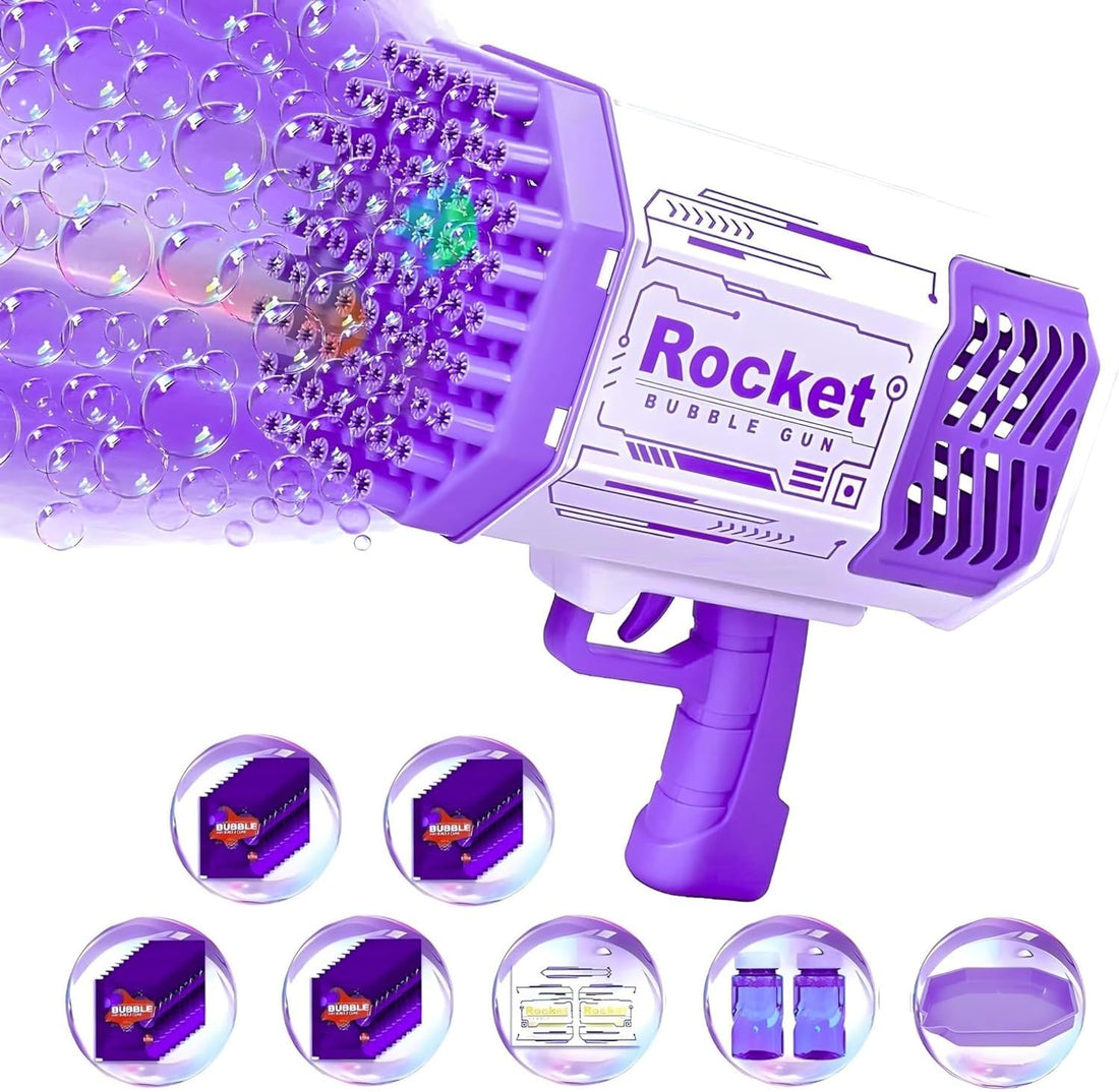 Bubble Machine 1000 Bubble Gun Best Bazooka Bubble Gun Kids Bubble Bazooka Water Table Toddlers 4-13-Guns Bubbles for Kids-Bazooka Bubble Machine Gun-Outdoor Toys. 28 Bags of Bubble Water as a Gift.