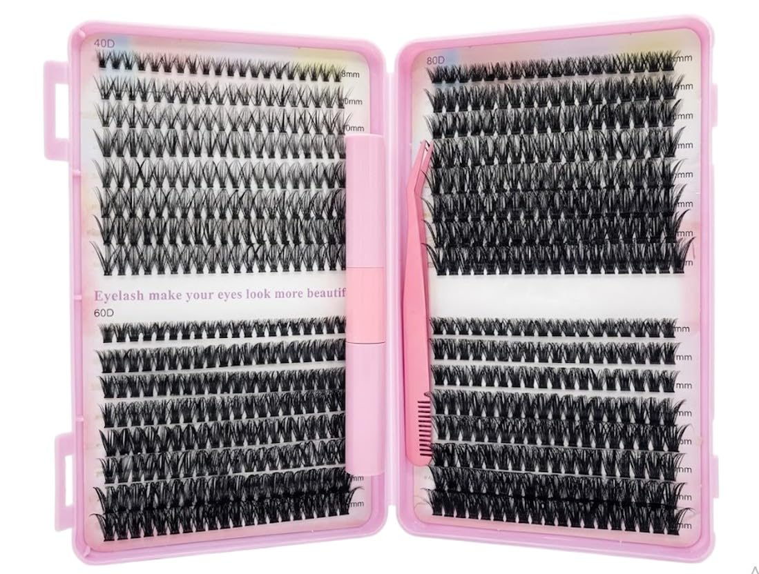 LAHES 660PCS - Extensions Individual Lash Volume 6D mink - FREE EYELASHES - Natural Eyelashes+ glue +twezzer -ONE BY ONE (40D-60DMIX-80D-MIX)