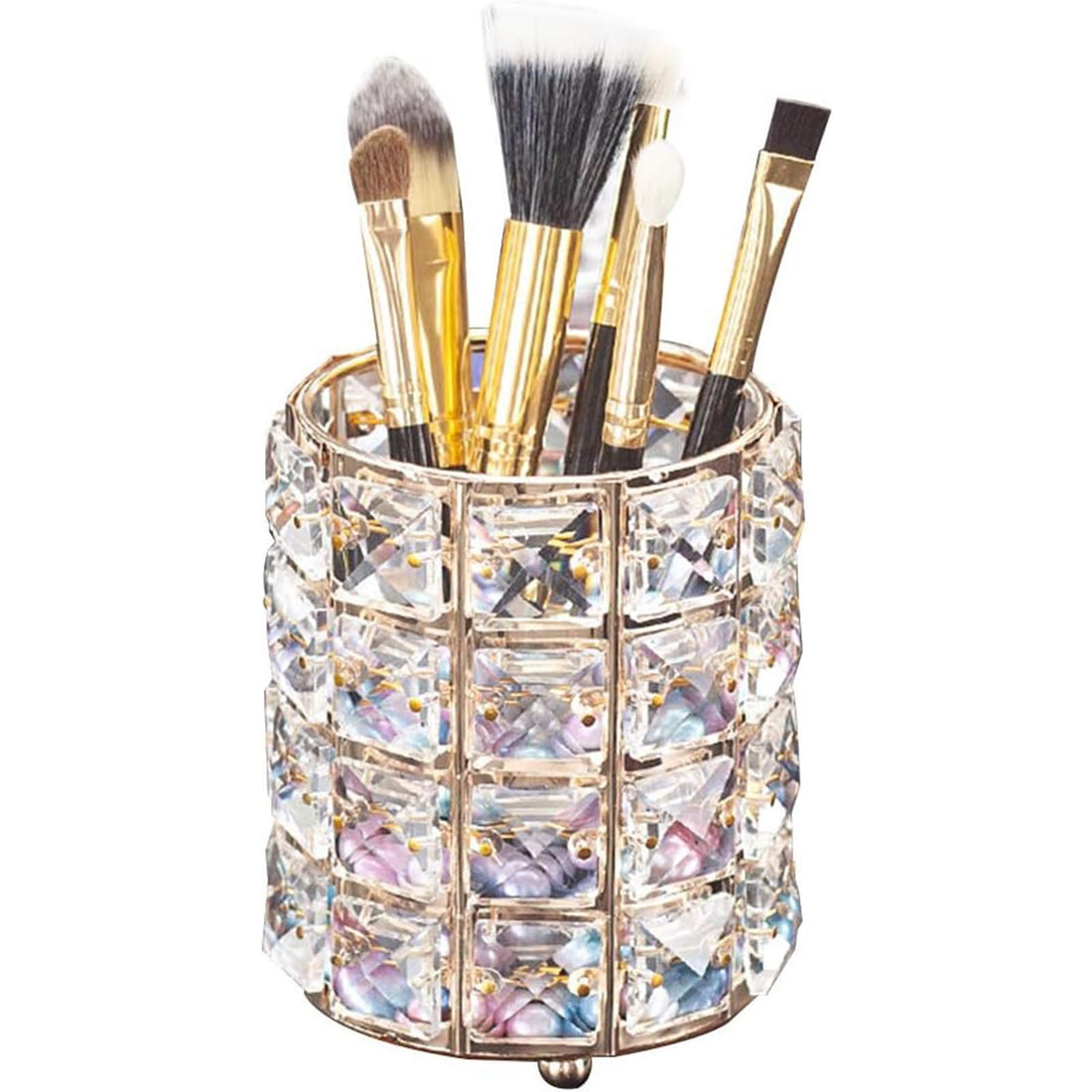 AiLa Makeup Brush Holder Organizer Crystal Vanity Decor Bling Personalized Comb Brushes Pen Storage Box Container (Crystal Pot)