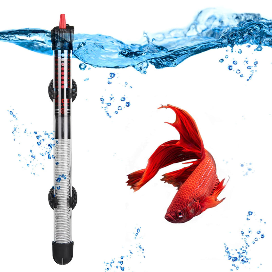 Kavolet Aquarium Heater 25W, Aquarium Thermostat, Heating Rod, Submersible Heater with 2 Suction Cups, Aquarium Heater, Water Heater for Fish Tanks and Aquarium 220-240V