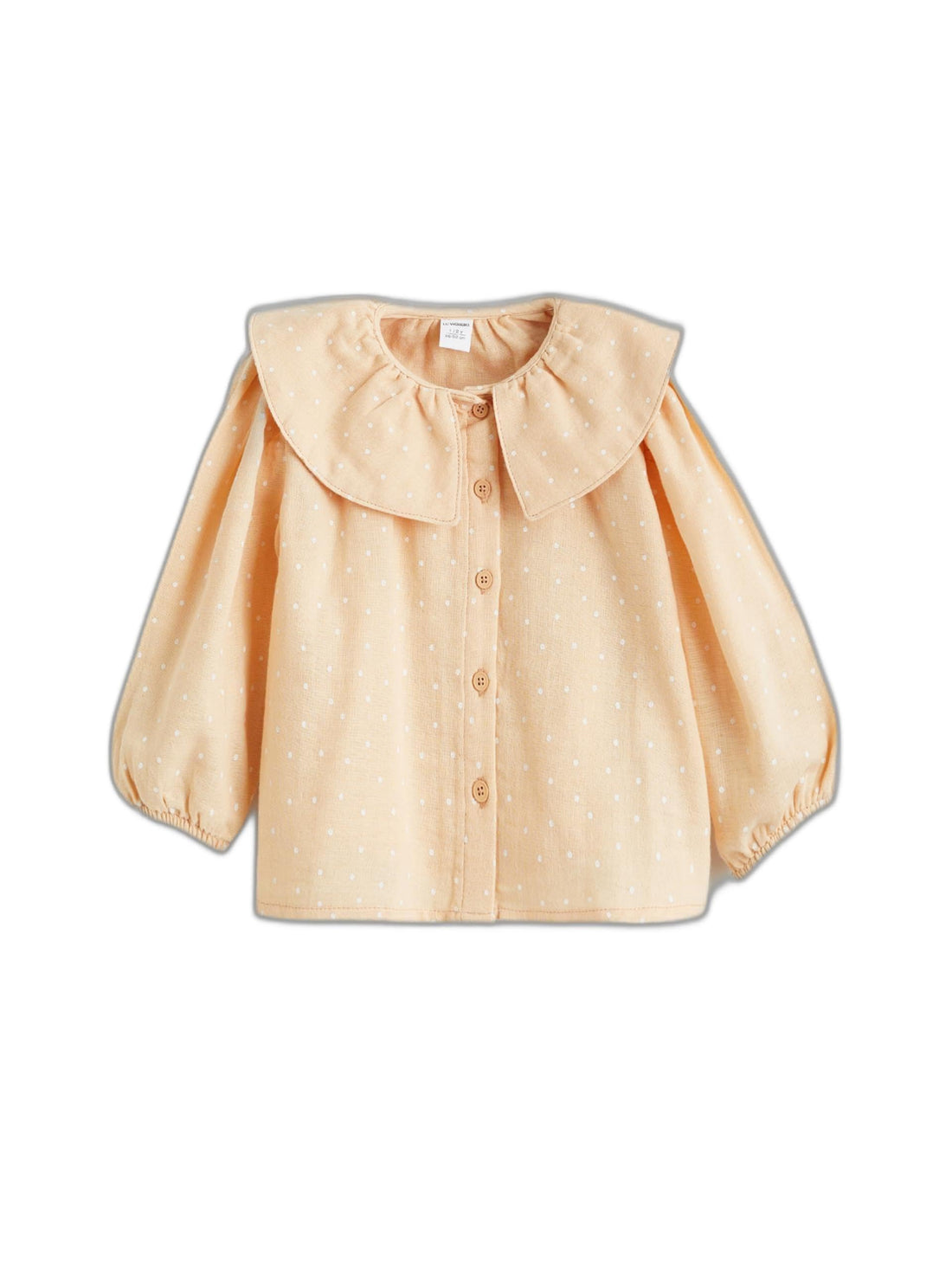 LC WAIKIKI W5GU50Z1-LSS-1 Peter Pan Collar Polka Dot Girls' Shirt