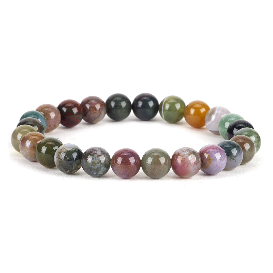 Cherry Tree Collection 8mm Round Gemstone Beads Stretch Bracelet 18cm