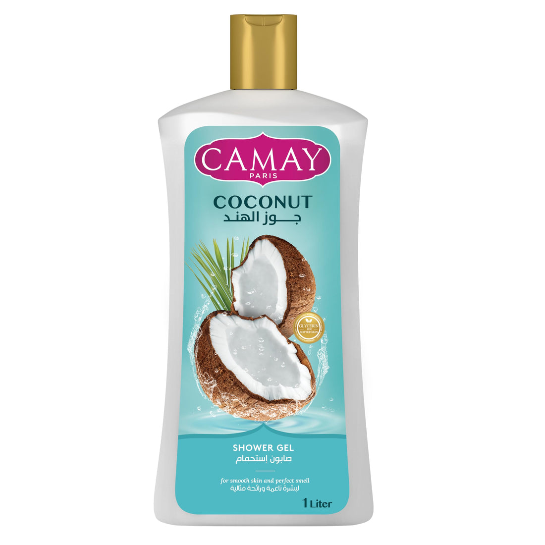 CAMAY Shower Gel Coconut with Glycerine for softer & fragranced skin, 1L