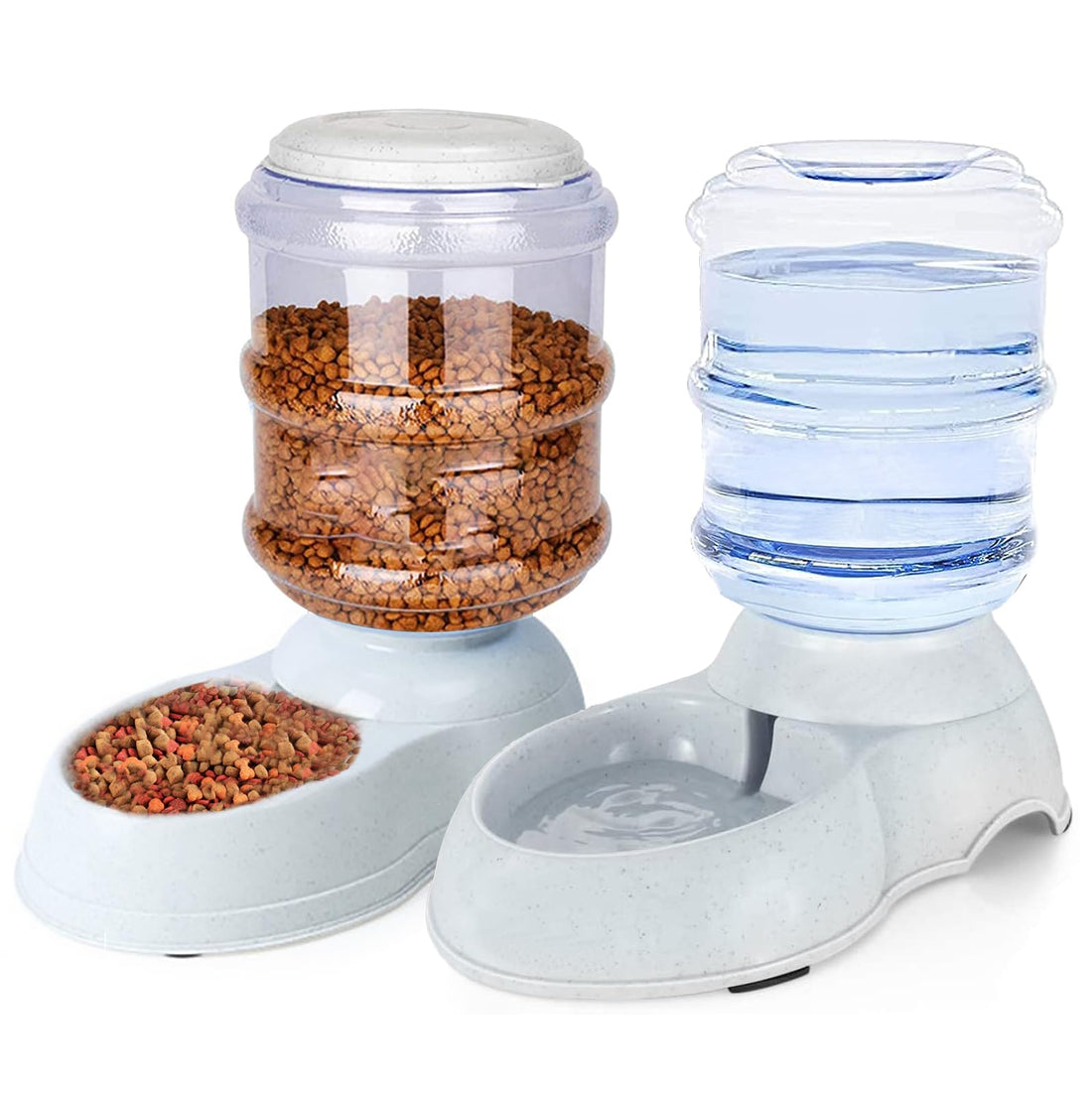 Automatic Dog Feeder and Water Dispenser Set for Large Dogs, 3 Gallon Gravity Dog Cat Food and Water Dispenser Set with Pet Food Bowl,Large Pet Food Water Dispenser Station