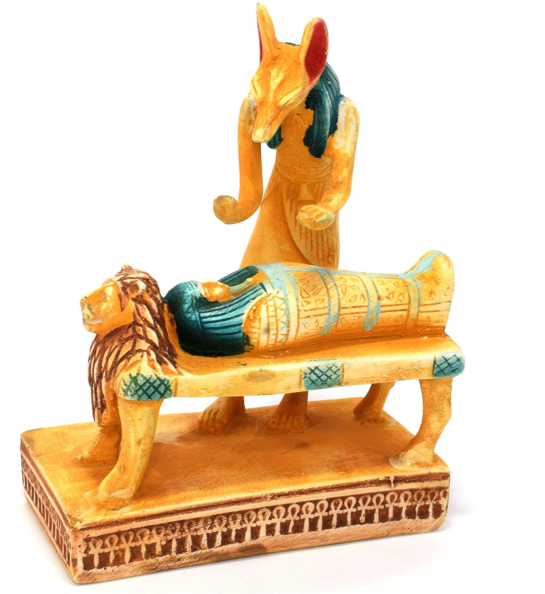 immatgar pharaonic Statue Anubis tanith with mummy Egyptian souvenirs gifts from Egypt (Multicolor1-10 CM width)