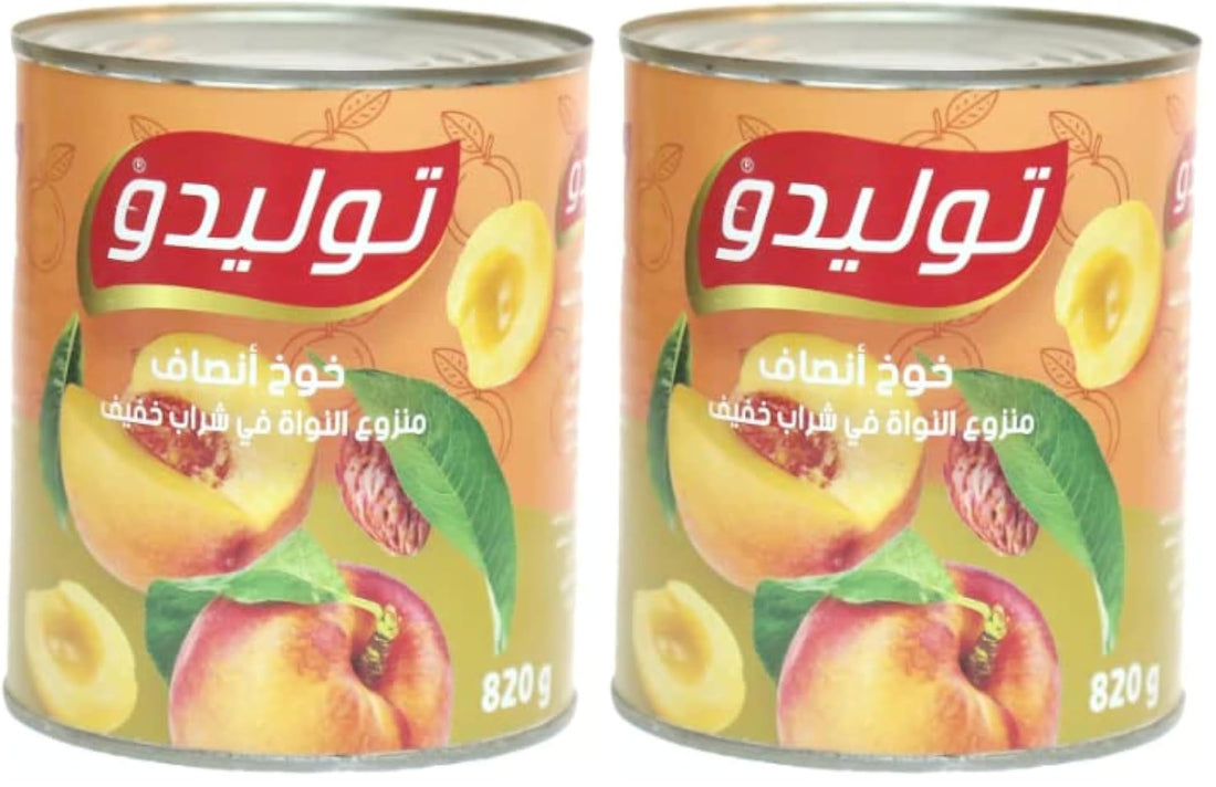Tolido Yellow Peach Halves In Light Syrup 820G (Pack of 2)