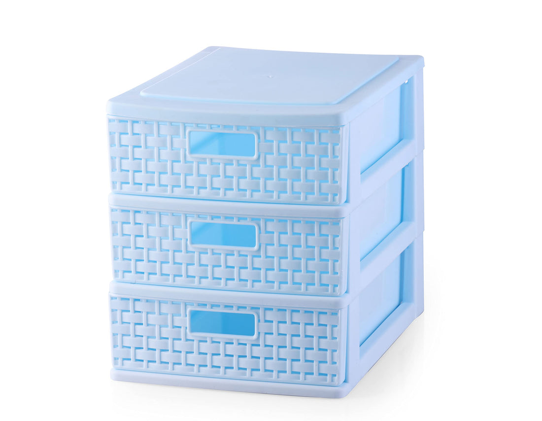 Triple-rattan Tray 24x17x19.5 Blue Max Plast