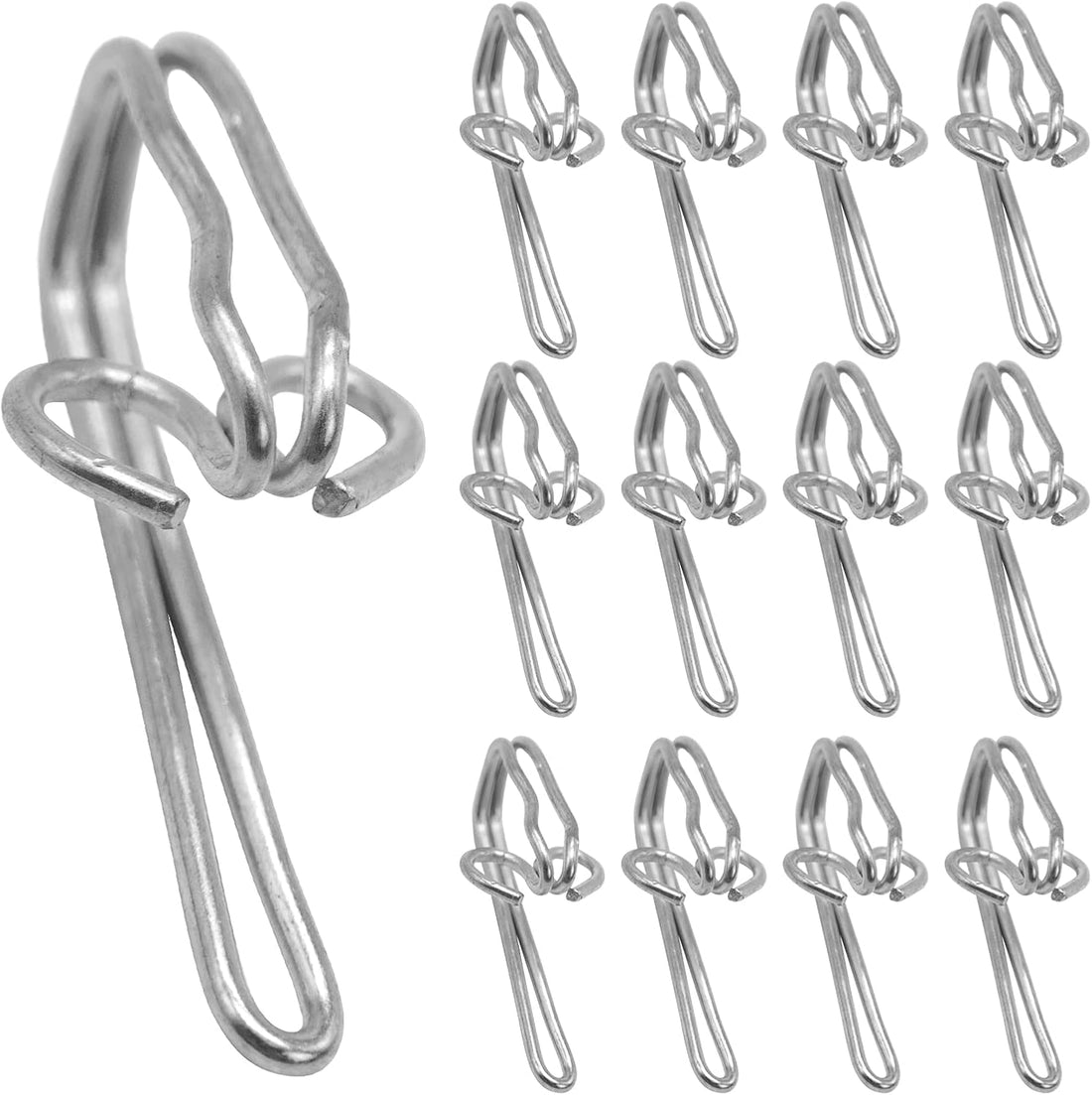 Metal Curtain Hooks - Curtain Accessories - 100 Pieces - Silver