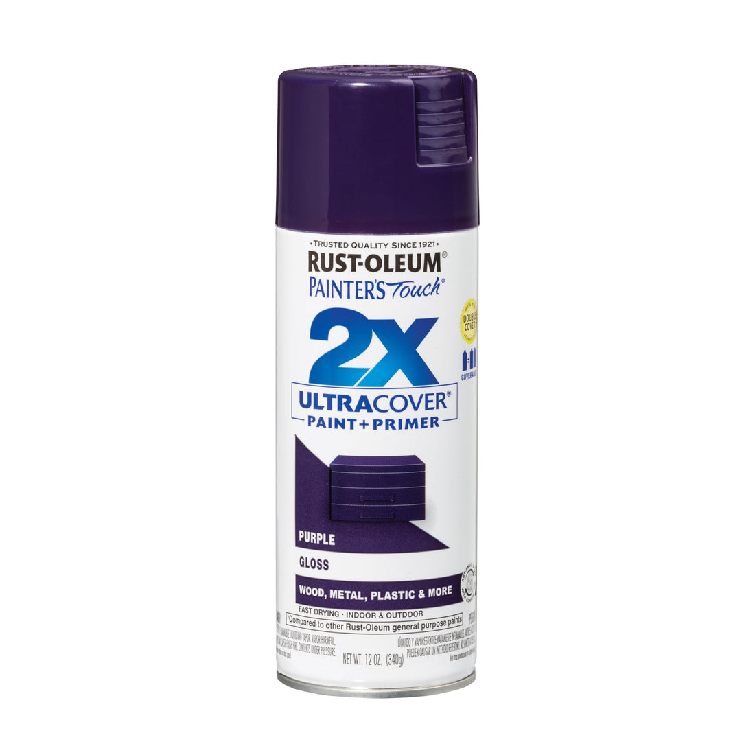 Rust-Oleum Painter’s Touch 249097 12 Ounce Gloss Ultra Cover Purple Spray