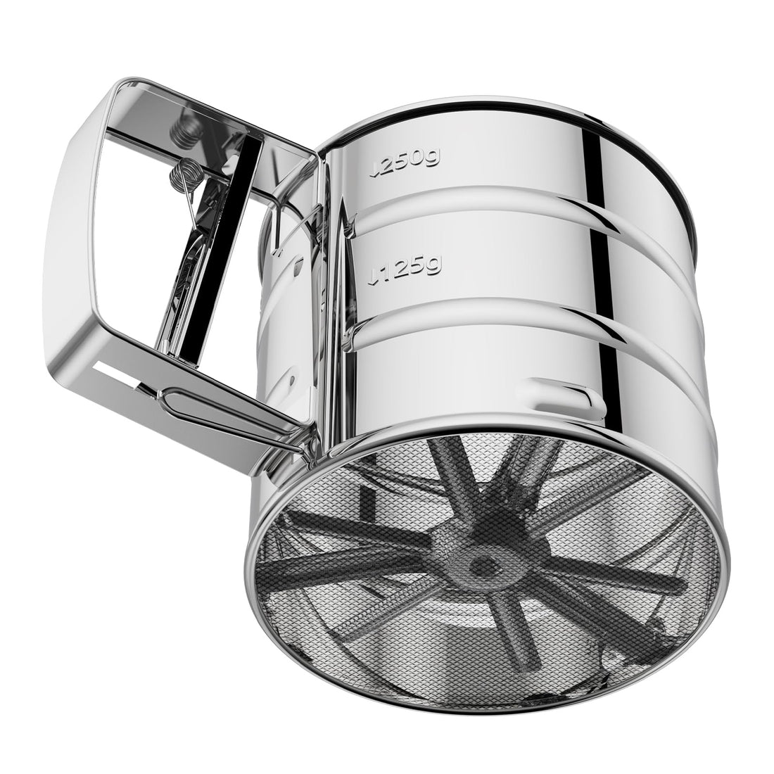 Flour Sifter 3 Cup for Baking, Crank Sifter with Professional Fine Mesh Baking Sifter Flour, One Hand Press Stainless Steel Flower Sifter, Excellent Flour Sieve Baker Dusting,Multicolor