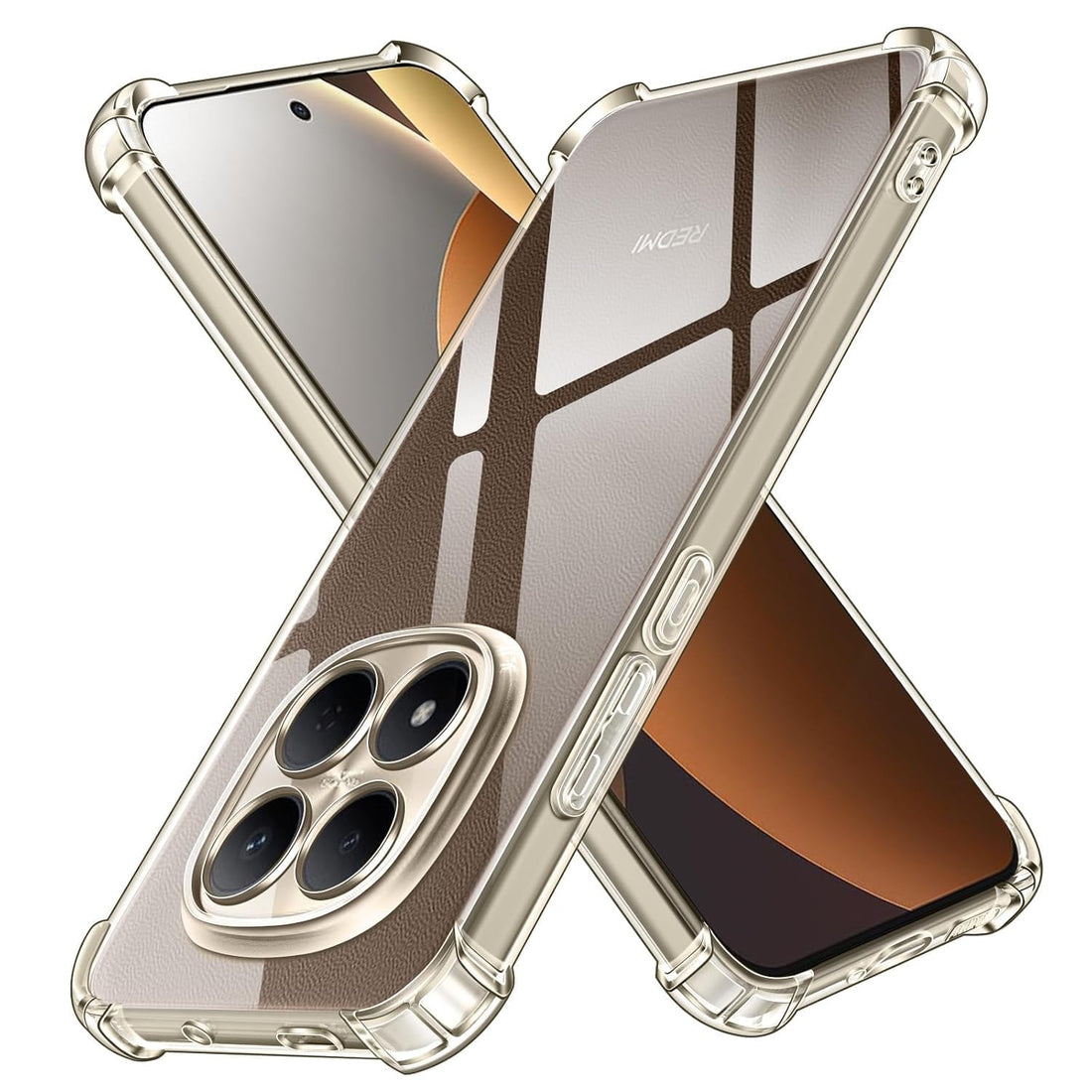 Grabist Clear Silicone Case for Redmi Note 15 Pro Plus with Shockproof Protective Corners, Thin Soft Transparent Protective Flexible TPU Transparent Case for redmi note 15 pro+ 5G