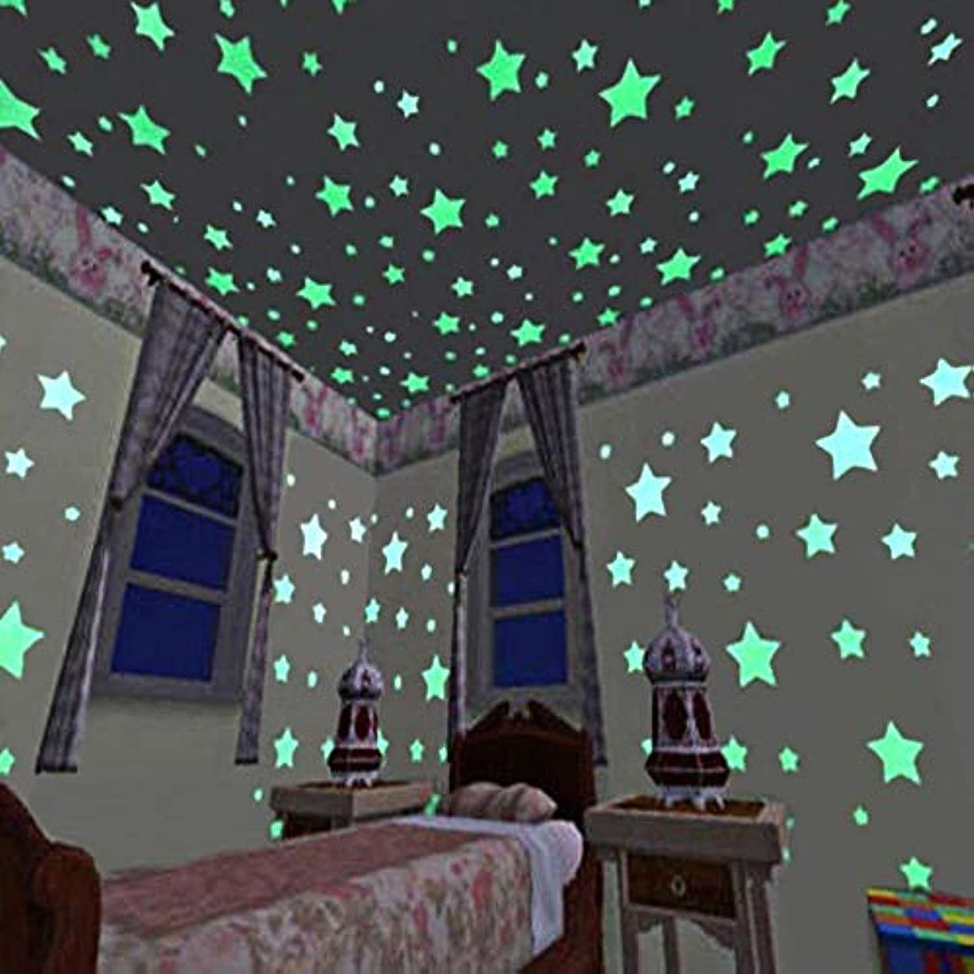 100pcs/bag Glow in the Dark Toys Luminous Star Stickers Bedroom Sofa Fluorescent Painting Toy PVC Stickers for Kids Room