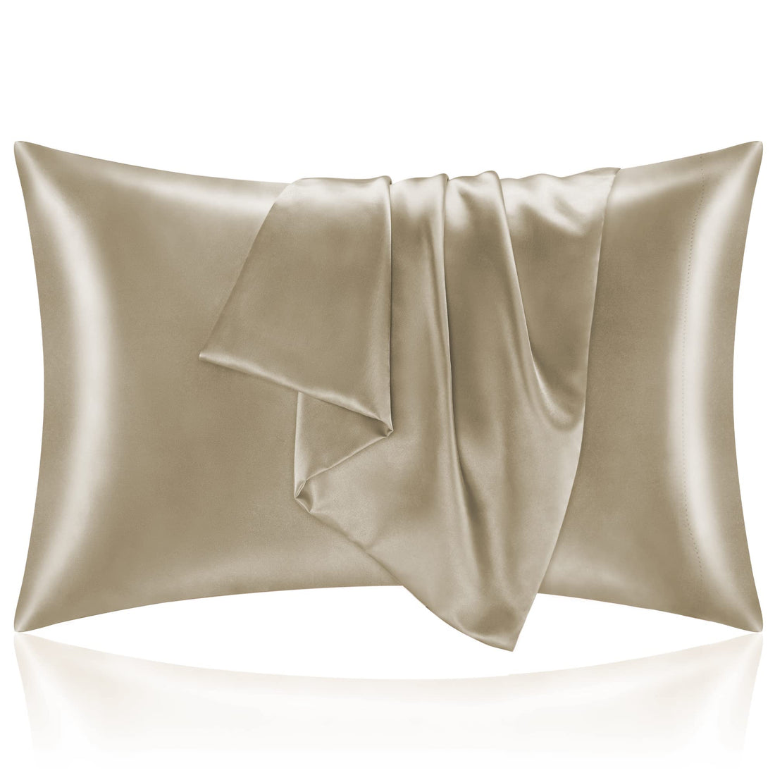 BEDELITE Satin Pillowcase for Hair and Skin, Super Soft and Cooling Similar to Silk Pillow Cases 2 Pack with Envelope Closure, Gift for Women Men(20"x30" Queen Size, Taupe)