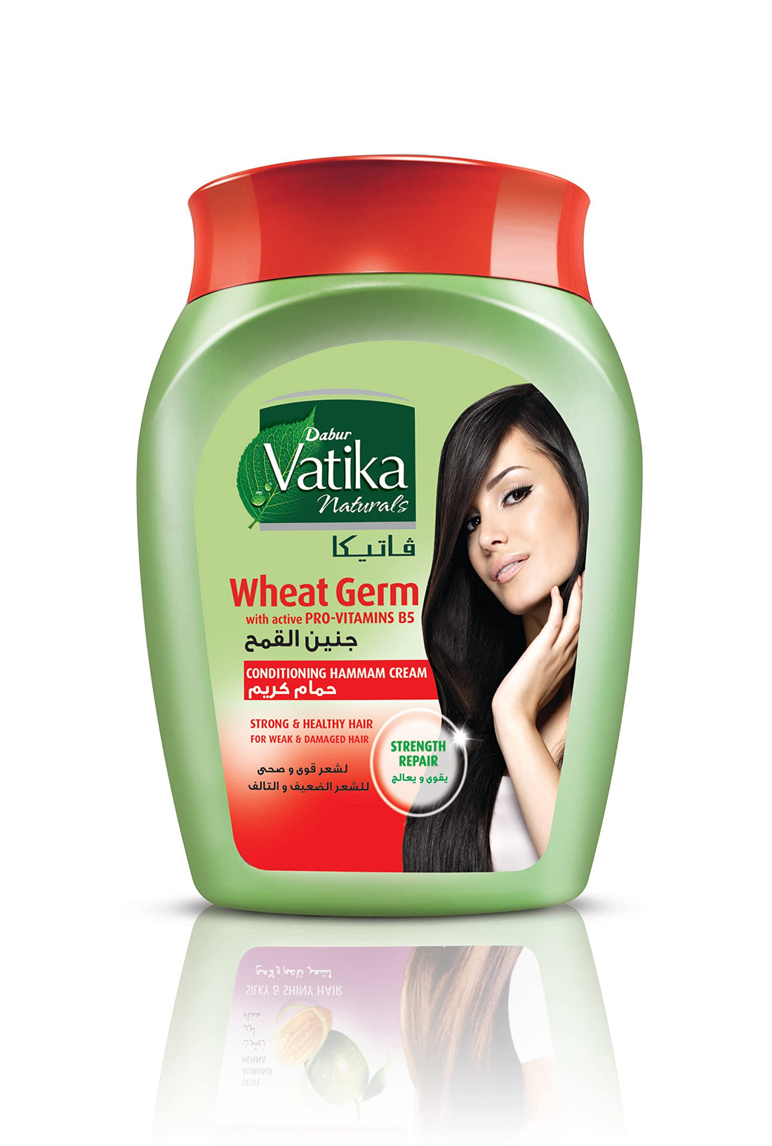 Vatika Naturals Wheat Germ Conditioning Hammam Cream (450g) | Infused with Active Pro-Vitamins B5 | Repairs Weak and Damaged Hair