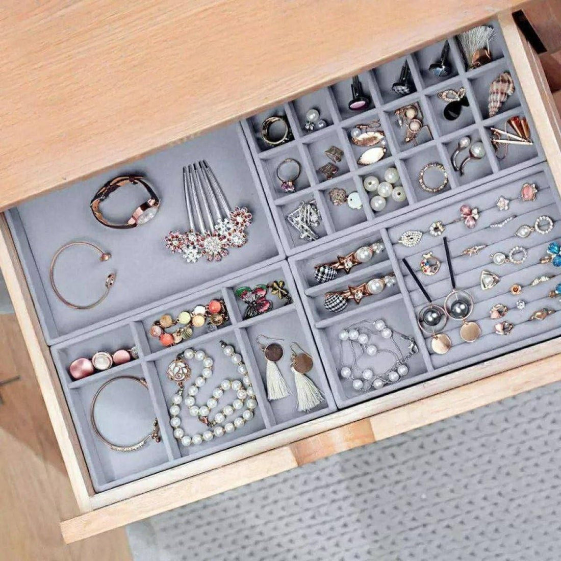 Dollar Import 4 * 1 Velvet Drawer Organizer TDH-2328-920
