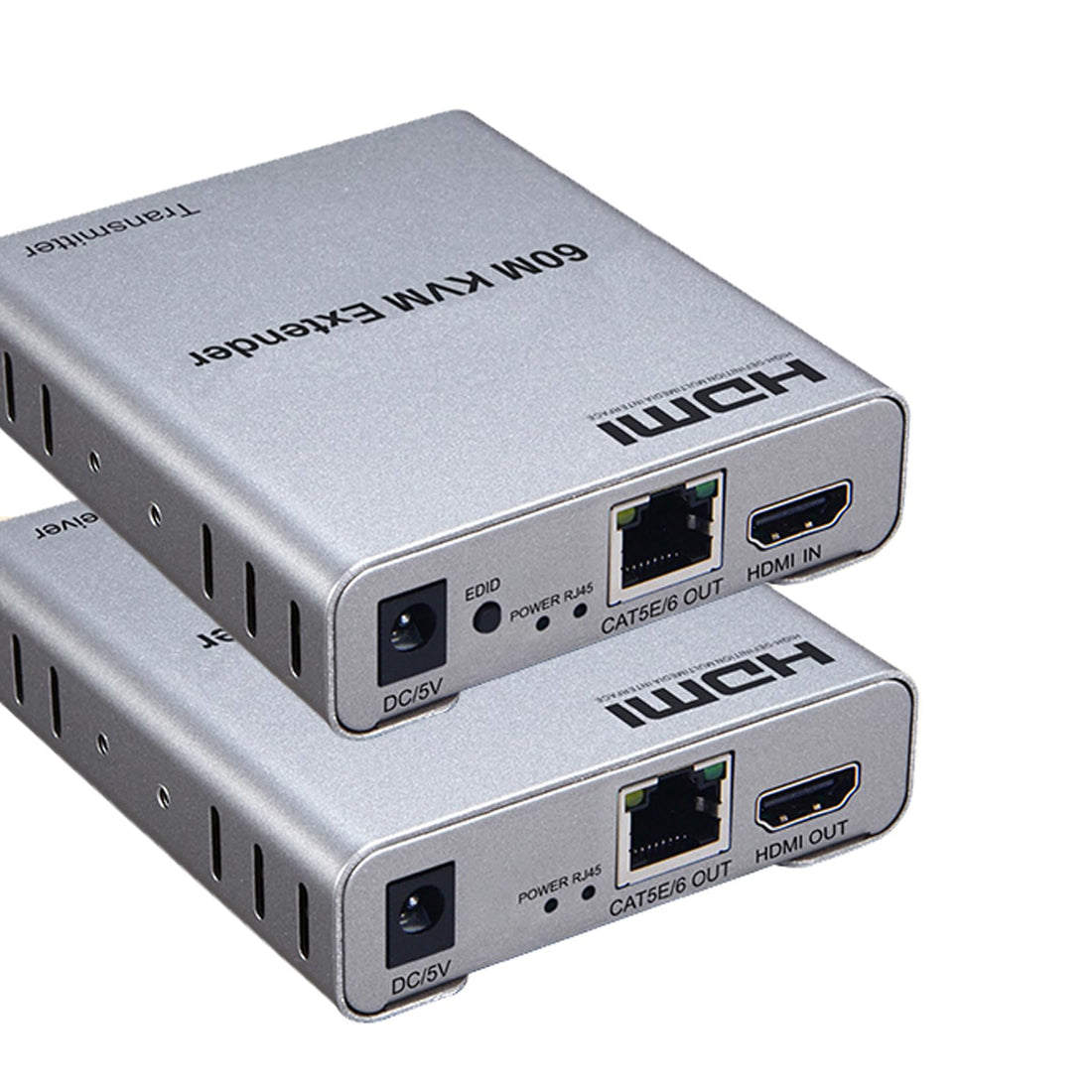 HDMI KVM USB Extender 1080P 60Hz – BolAAzuL HDMI KVM Over Cat5/6 Ethernet Cable up to 196FT/60M – USB Keyboard & Mouse Extension – IR Remote Control – Plug & Play Transmitter & Receiver Kit