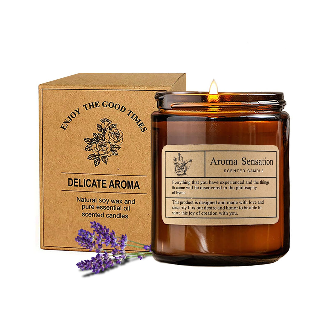 Lavender Candle,Scented Candle for Home,100% Soy Candle, Long Lasting Smokeless, Candle for Women and Men