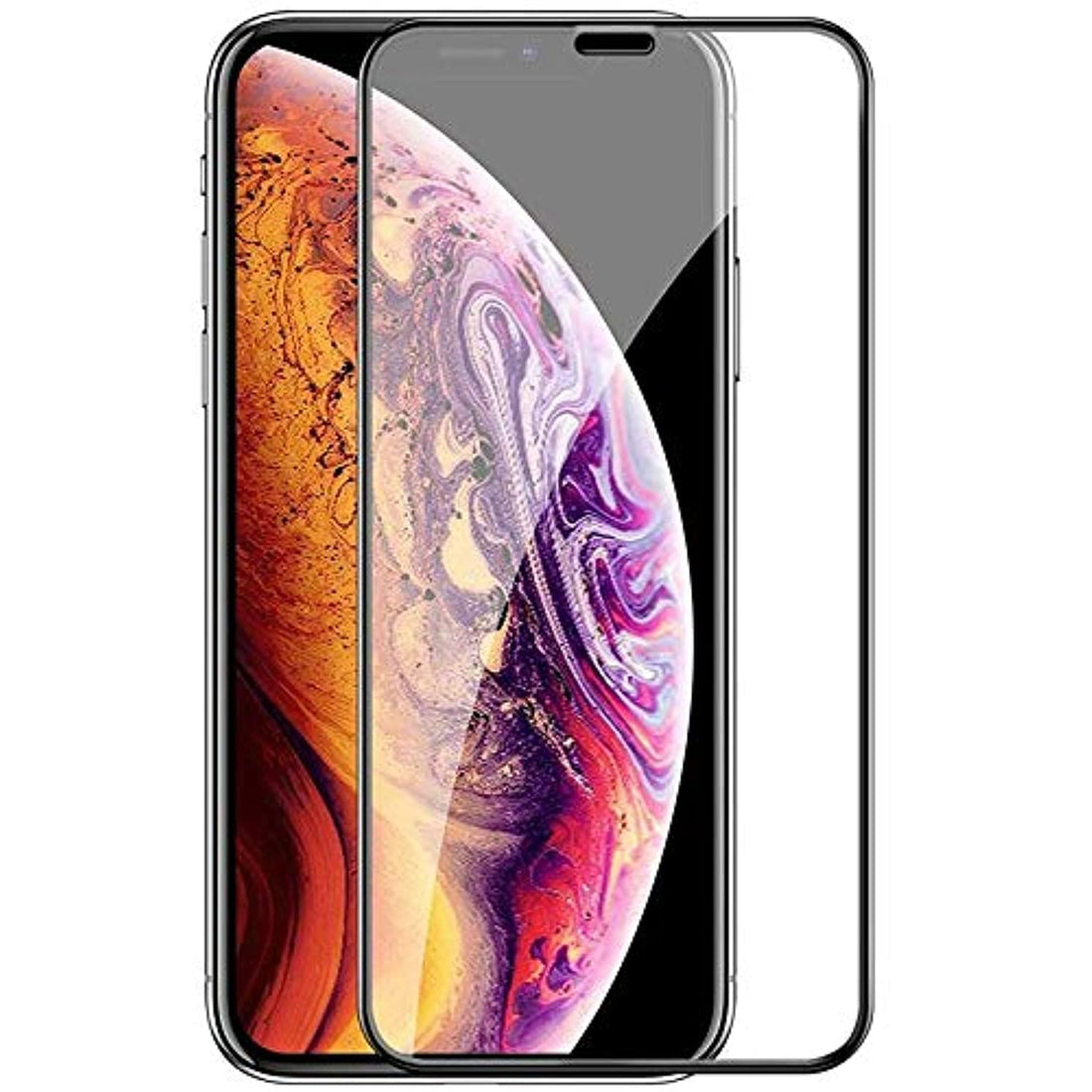 Iphone 11 pro max tempered glass screen protector full coverage round edge, 9h hardness, anti-fingerprint, bubble free, case friendly