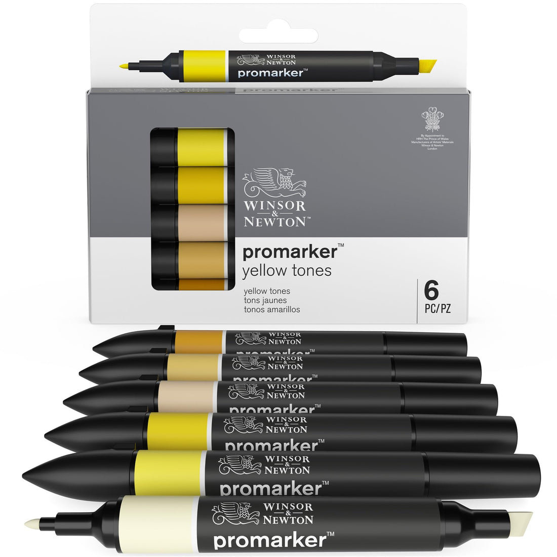 Winsor & Newton ProMarker Set, 6 Count, Yellow Tones