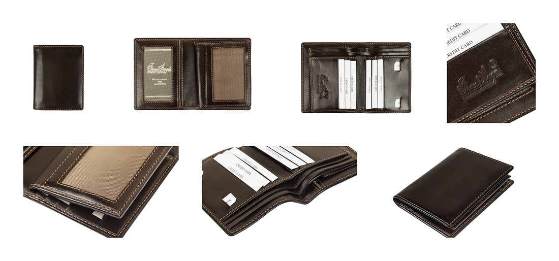 Three Angels GENUINE LEATHER Wallet & Credit Card Holder for Men (Brown)