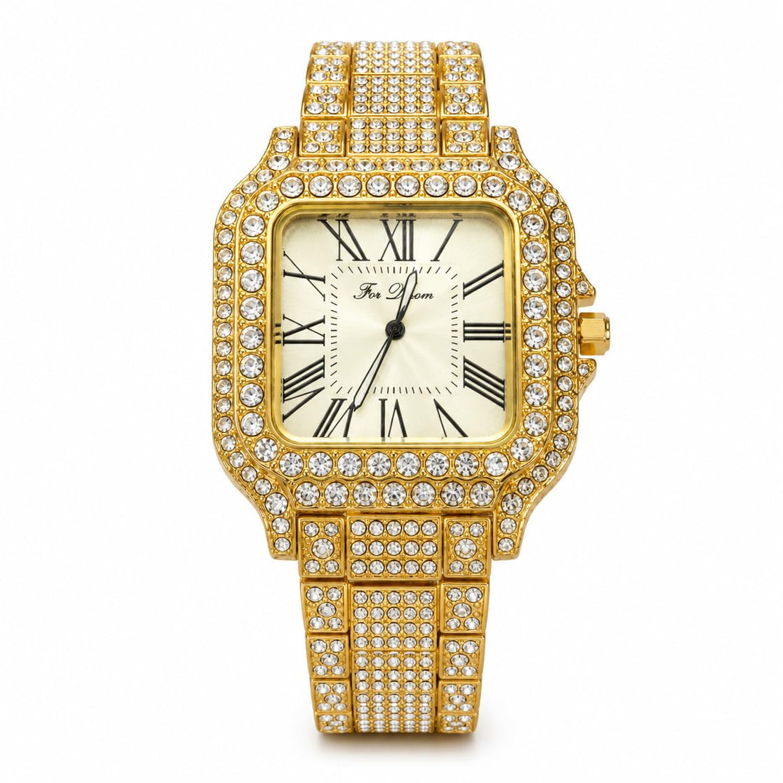 Luxury Crystal Unisex Watch - Square Stainless Steel - Roman Face - Suitable for Men and Women for Casual Occasion