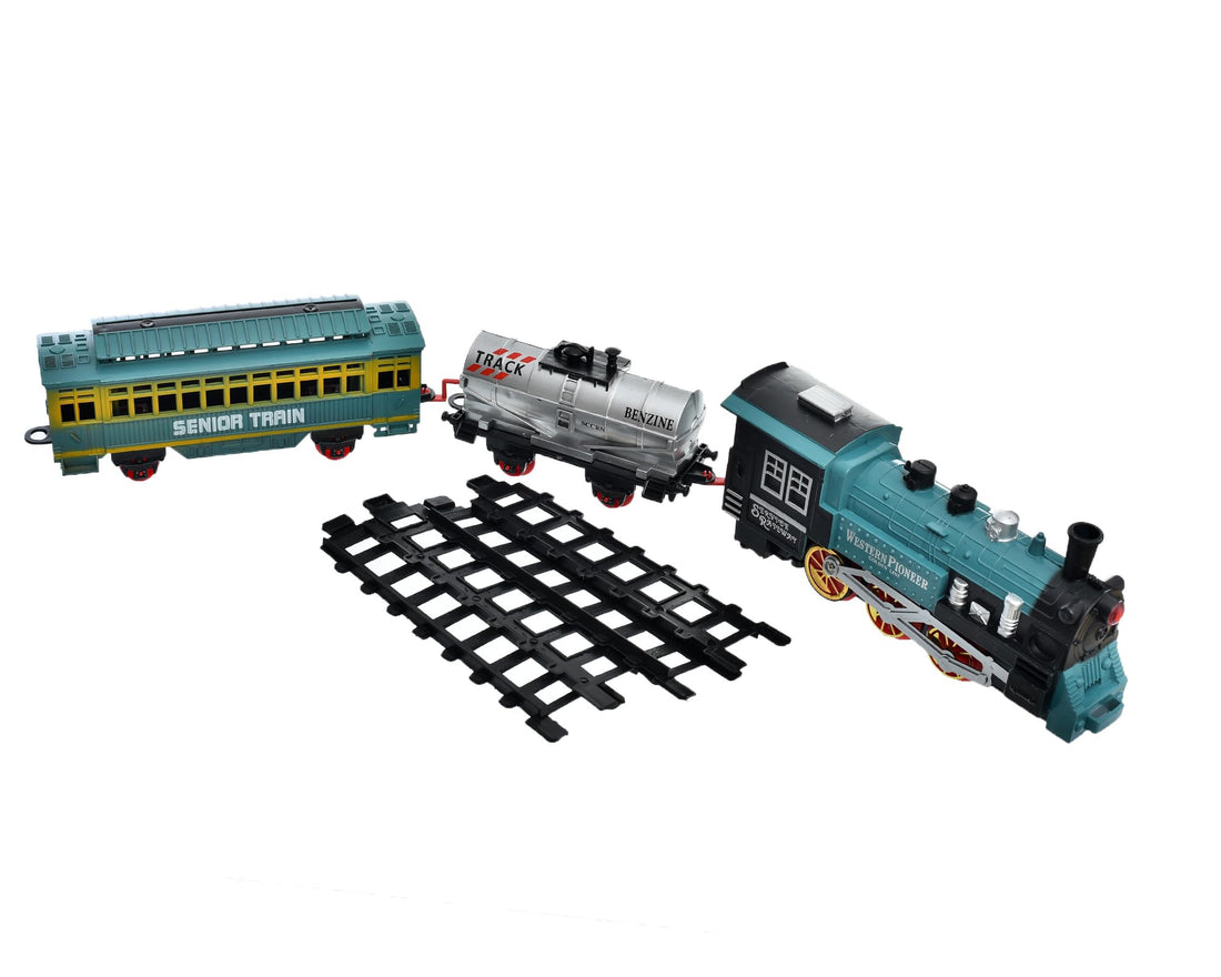 Generic Multi Color Train Set with 3 Cars - HO Scale, Portable, For Kids Aged 6 and Up, Unisex, Classic Style, Great for Birthdays and Children's Day