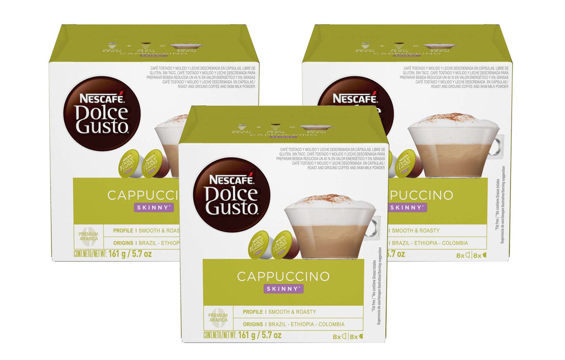 NESCAFÉ DOLCE GUSTO Pods, Skinny Cappuccino, 16 Count (Pack of 3)