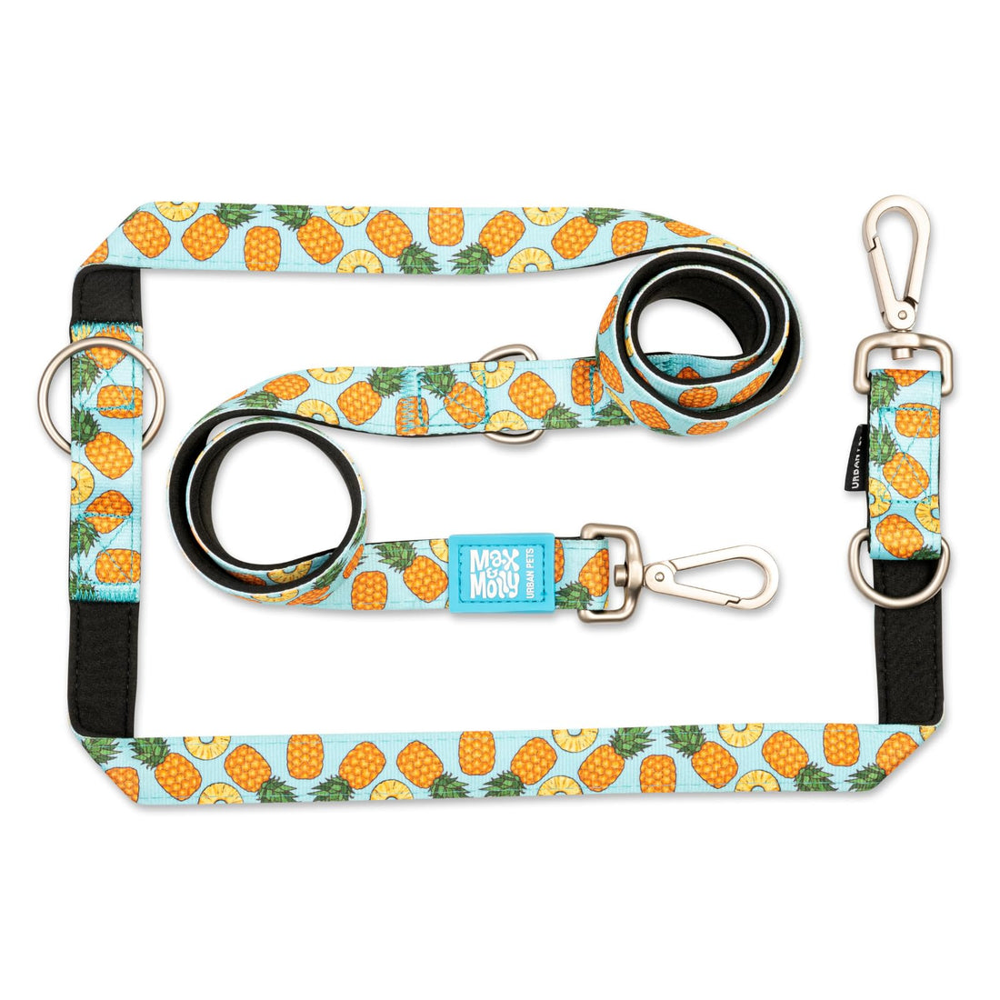 Max & Molly Urban Pets Multi-Function Leash - Design Sweet Pineapple/XS SIZE