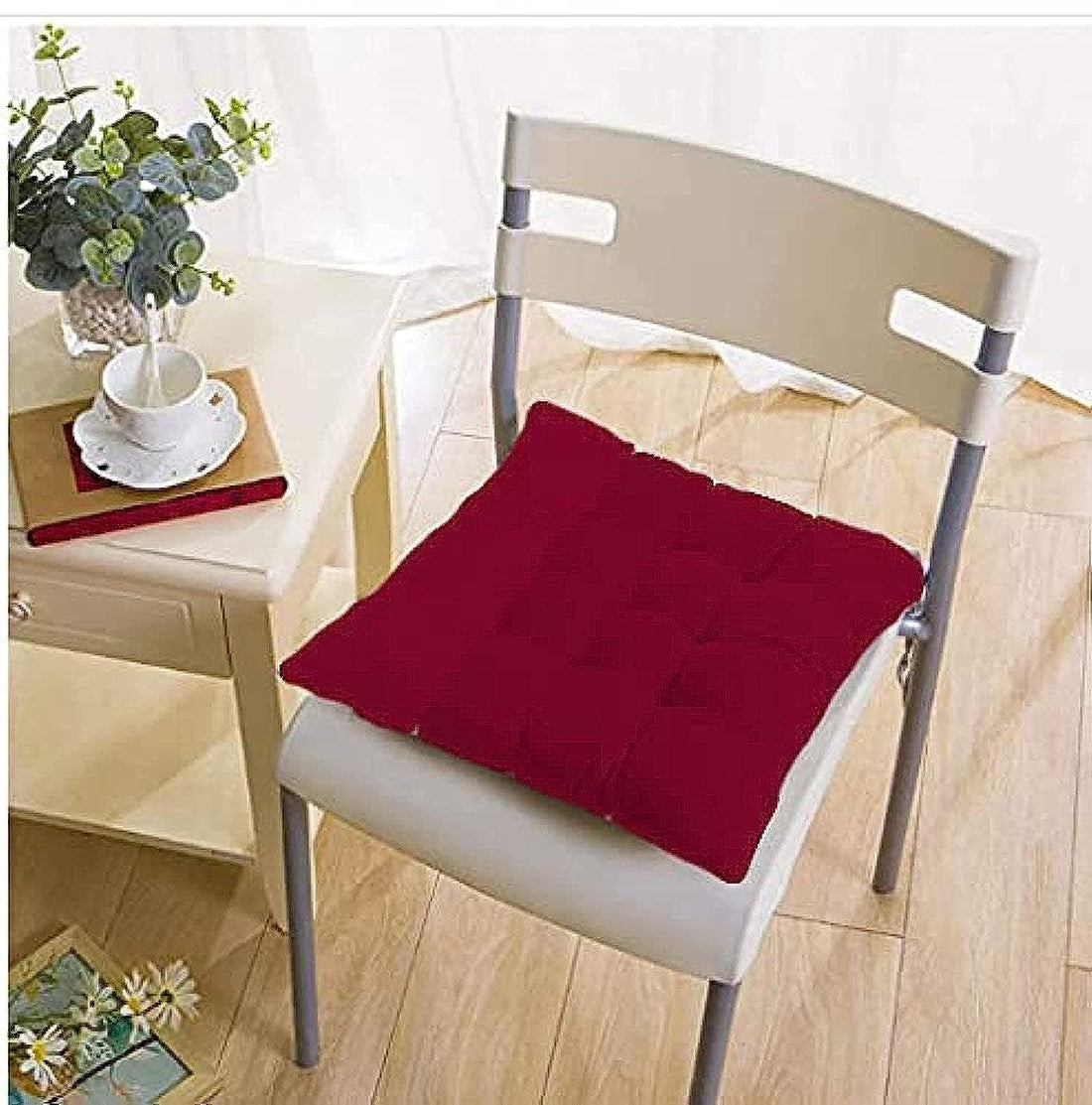 Tigers Trade Lines Chair Cushions-Egyptian Cotton- For Home,Hotels,Office,Cafee Shops and Gardens From (Deep Red, 50 * 50 cm)