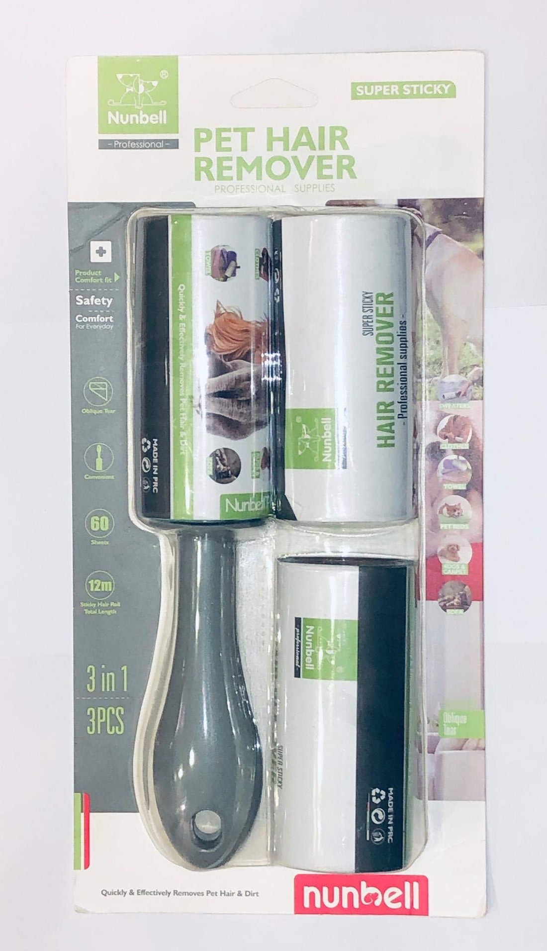 Nunbell Hair remover with Two spare parts Grey