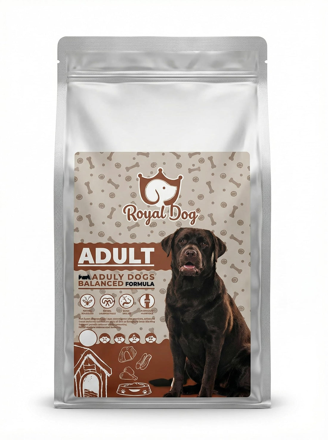 Premium Adult Dog Dry Food Wheat-Free Formula Rich in Omega 3 and Minerals for Healthy Coat and Joints, 2 lb – Royal Dog