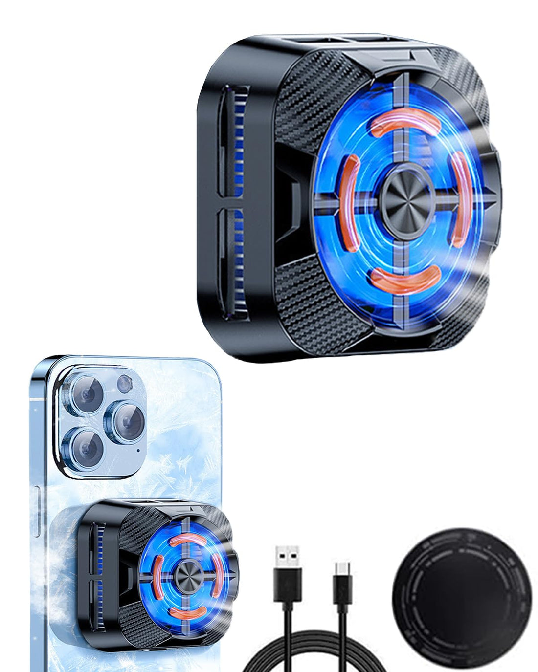 X79 Phone Cooler, Semiconductor Magnetic Mobile Cooler for Gaming, High Power Cooling Fan for Mobile with Magnetic Sticker, Gaming Cooler for Mobile for iPhone, iPad and Android