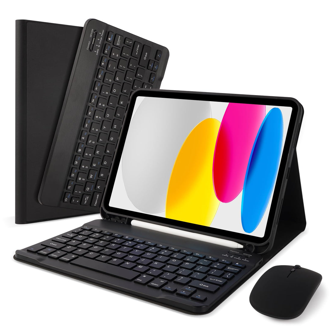LAMA Wireless Keyboard Case with Mouse for iPad 10th Generation 10.9" 2022 (A2696/A2757/A2777),Slim Detachable Keyboard Case with Pencil Holder for iPad 10th Generation,BK