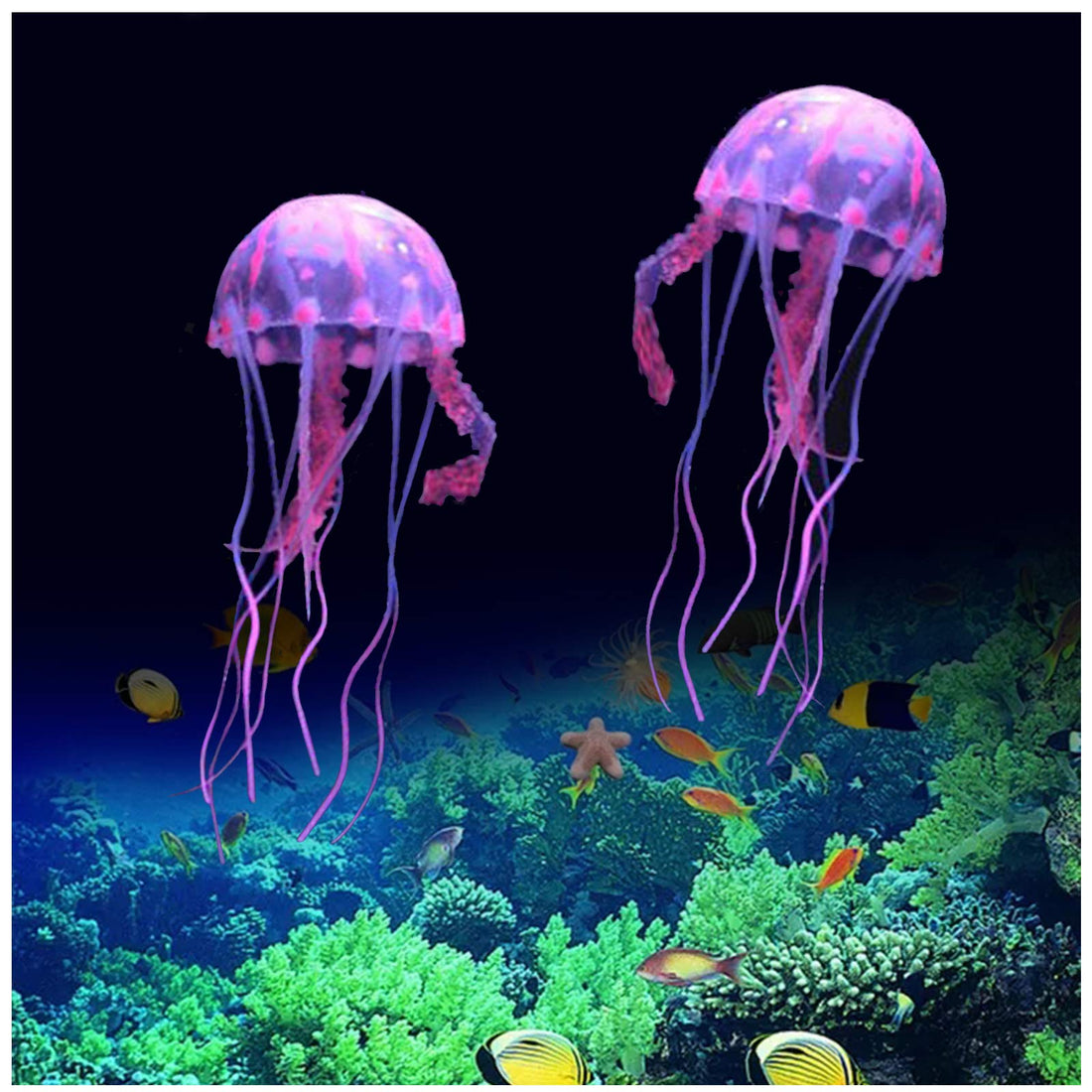 FuninCrea Pink Artificial Jellyfish Aquarium Decoration, Suitable for Fish Tank/Aquarium