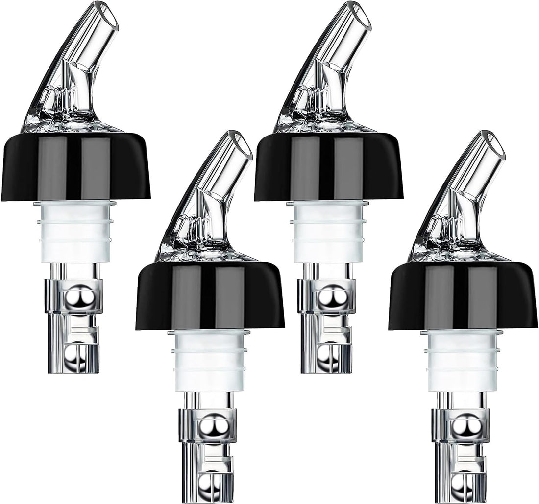 Lonimia Pack of 4 2 cl Dosing Bottle Pourers, Dosing Aid Bottle, Pourers Dispenser, Bar Portioner, Pour Spouts Shot, Spirits Dosing Aid, Dosing Aid Pourer for Wine, Liquor, Cocktails